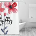 thumbnail image 4 of Watercolor Hello Shower Curta inch 72x72 inch For Bathroom, Waterproof Fabric Quick Dry Soft Decoration Set, 4 of 5