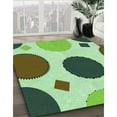 thumbnail image 3 of Ahgly Company Machine Washable Indoor Square Transitional Light Green Area Rugs, 4' Square, 3 of 7