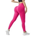 thumbnail image 4 of Yindaity Women'S Yoga Pants Workout Leggings Pockets - High Waisted Gym Womens Yoga Pants Buttery Soft(Hot Pink,L), 4 of 5