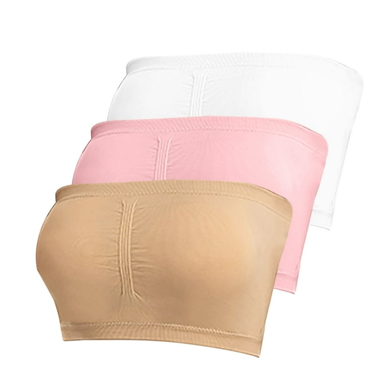 XINSHIDE Underwear Women Padded Bandeau Bra Wire Free Strapless Convertible  Bralettes Basic Layer Tube Top Bra Underwear Wome