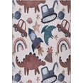 thumbnail image 2 of Hauteloom Libra Living Room, Bedroom Machine Washable Area Rug - Dinosaur, Car - Beige, Brown, Terracotta - 7'10" x 10'2", 2 of 8