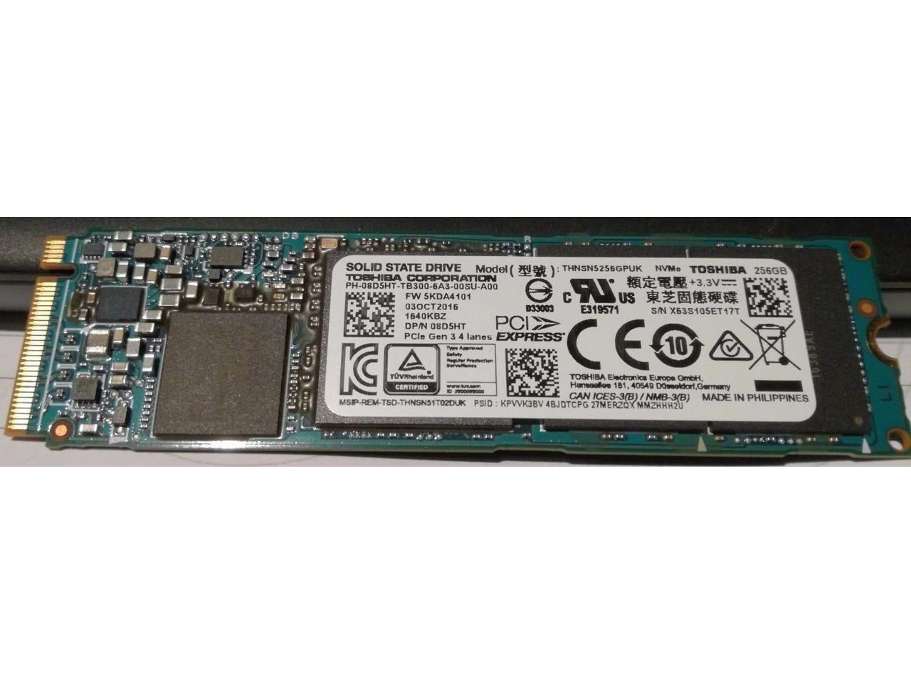 NEW DELL 8D5HT Toshiba THNSN5256GPUK 256GB M.2 2280 SSD NVMe PCIe 