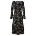 thumbnail image 2 of Pisexur Robe Maxi à Fleurs pour Femmes avec Manches, Fluide, Bohème, Robe de Plage, Robes Décontractées pour Femmes, 2 of 6