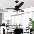 thumbnail image 3 of 42" Ceiling Fan Light 3-Light Wood Chandelier Fan Farmhouse Lighting Fixtures, 3 of 12
