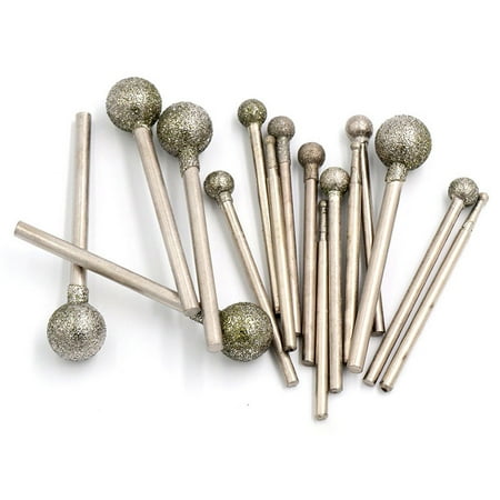 

SENRISE 1/5/10pcs Electroplated Ball Diamond Burr Bits Drill Kit for Rotary Tool Grinding Engraving Carving 2.35x1.5mm