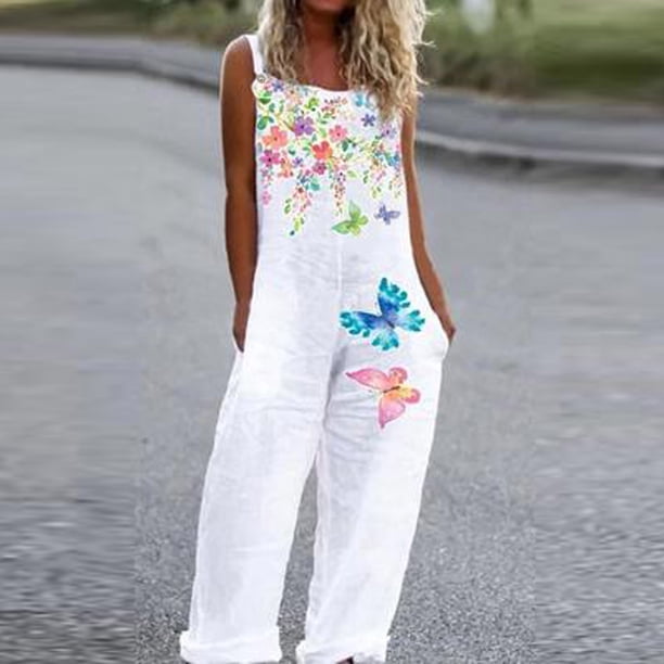 ICHUANYI Clearance Fashion Womens Ethnic Style Printed Cold Shoulder Suspender Cami Pants Jumpsuit ICHUANYI "ICHUANYI"