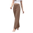 thumbnail image 5 of Uvplove Women's Work Trousers Loose Wide Leg Business Pants Breathable Suit Pants Coffee-L, 5 of 8