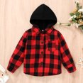 thumbnail image 2 of Younger Tree Toddler Boy Flannel Shirt Baby Long Sleeve Hooded Plaid Button Shirt Cliothes for 3-4T, 2 of 6
