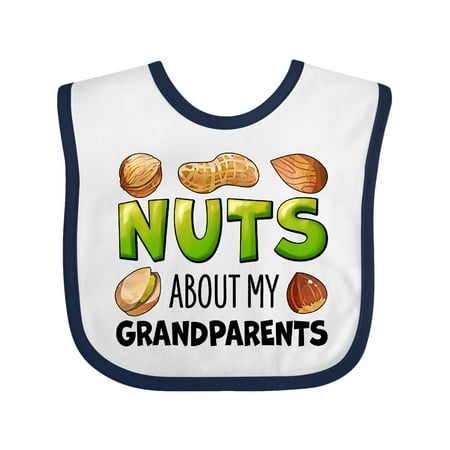 

Inktastic Nuts About My Grandparents Peanut Almond Pistachio Gift Baby Boy or Baby Girl Bib