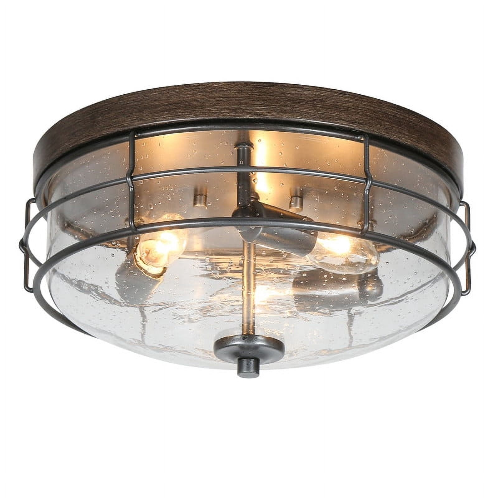 LNC Vine 3-Light 12.6-in Antique Brown LED Flush Mount Light