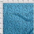 thumbnail image 2 of oneOone Polyester Spandex Medium Blue Fabric Asian Floral Block Sewing Craft Projects Fabric Prints By Yard 56 Inch Wide, 2 of 3