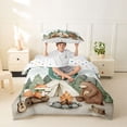 thumbnail image 2 of Catabedysis Jungle Wildlife Bear Twin Duvet Cover For Boys,Rustic Adventure Theme Monogrammed U Twin Bedding For Boys,Polkadot Reversible,2-Piece,1 Duvet Cover and 1 Pillowcase, 2 of 6