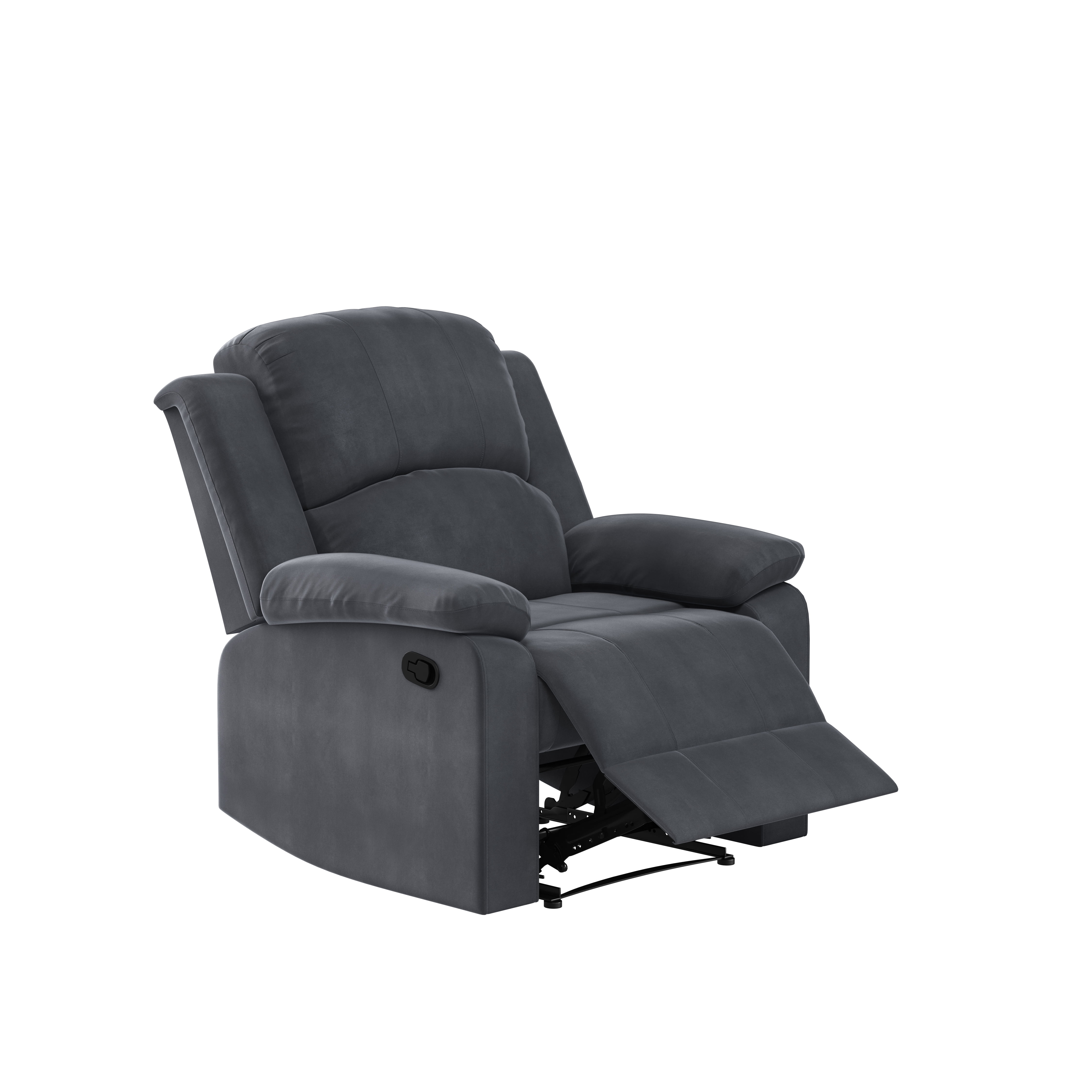 Lifestyle Solutions Reynolds Manual Standard Recliner Slate Gray