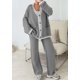thumbnail image 2 of Conjunto de Mujer para Estar en Casa PRETTYGARDEN Cardigan y Pantalones Anchos Gris Talla L, 2 of 8