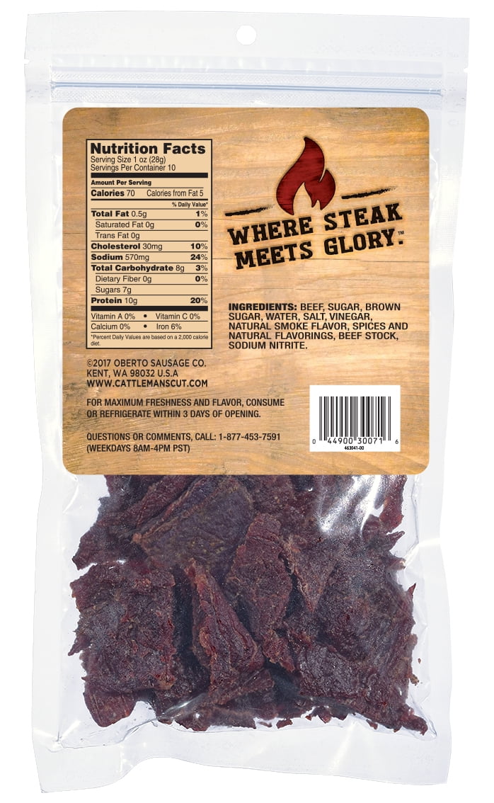 Cattleman's Cut Original Beef Jerky, 10-Ounce Bag