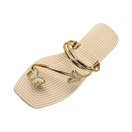 

Huashengg Women Shoes Sandals Fashionable Butterfly Thong Toe Sandals Outdoor Beach Sandals Summer Sandals for Women Wide Width Flip Flops