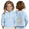 thumbnail image 2 of Tiweut Boys' Leisure Hoodies Sweatshirts Solid Color Zip Up Pullover Long Sleeve Outerwear Letter Print Boy Hooded 7-8 Y, 2 of 6
