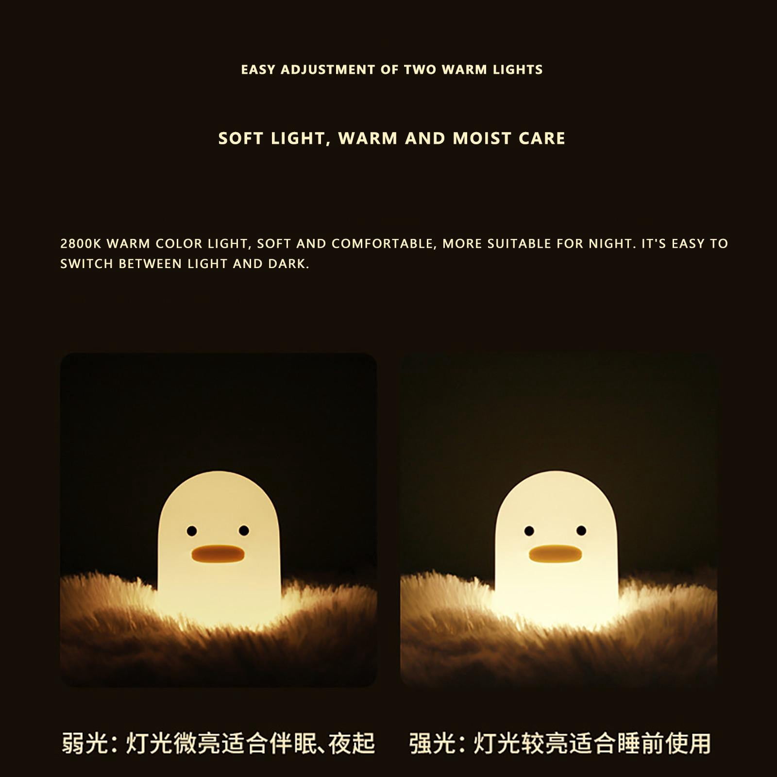 Duck Silicone Night Light, Rechargeable USB Timing Tap Control, 1 Pack With Charging Cable, Soft Warm Cute Nursery Night Light for Bedroom Bedside Baby Kids Room Dorm Desk