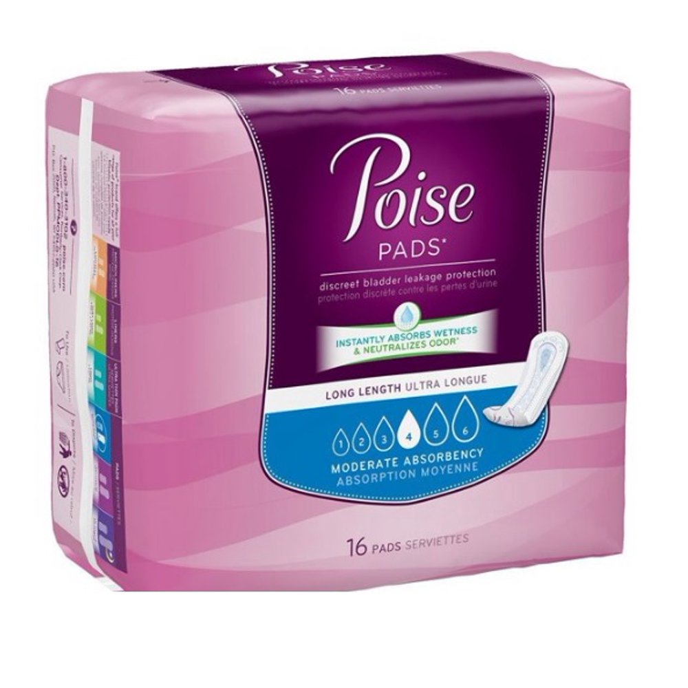Poise Bladder Control Pads, Moderate Absorbency Pack of 16 Walmart