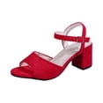 thumbnail image 2 of Willtoo Women's High Chunky Heels Square Toe Block Ankle Strap Comfortable Heeled Sandals For Formal Wedding Party Dress, 2 of 5