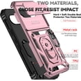 thumbnail image 3 of KOMI for Pixel 9A Case, Google Pixel 9A Case with Screen Protector: [Military Grade 20ft. Drop Tested] Ring Shockproof Protective Phone Case for -Google Pixel 9A Rose Gold, 3 of 5