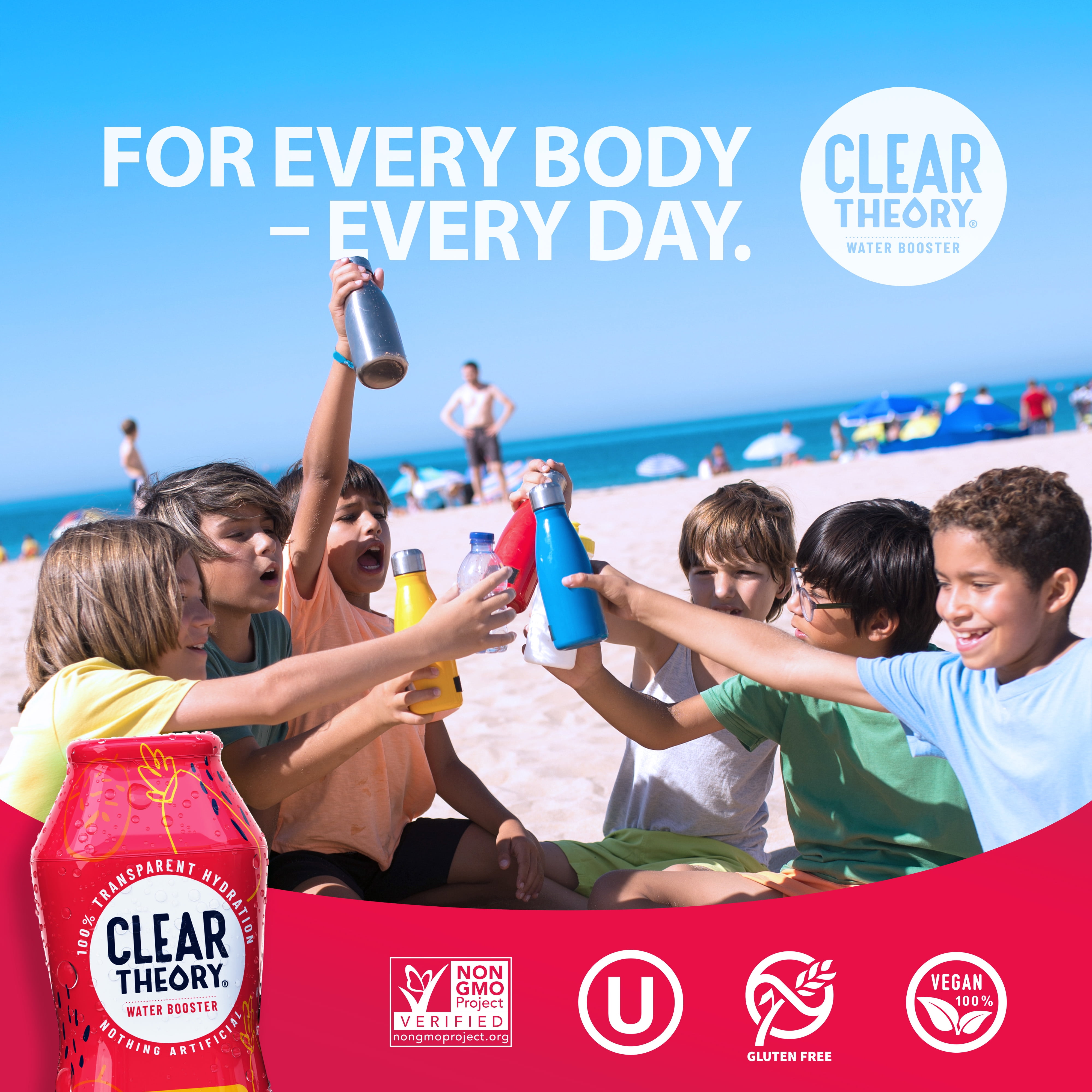 Clear Theory Water Flavoring Drops with Electrolytes, Water Enhancer Liquid Flavored Water Drink Mix, Hydration for Kids, Vegan, Gluten Free, Low Calorie, Fruit Punch, 8 Pack, 1.62 Fl Oz Bottles
