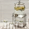thumbnail image 5 of Glass Beverage Dispenser Set 4 Glasses And Stand, 3.5L Tap Dispenser For Juices And Cocktails, Heat Resistant Silver, 5 of 5