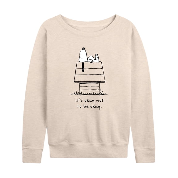 Peanuts - Snoopy Okay Not To Be Okay - Women's French Terry Long Sleeve Pullover