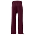thumbnail image 5 of HomeGardon Pants for Women Womens Pants Womens Elastic High Waisted Palazzo Pants Casual Wide Leg Long Lounge Pant Trousers with Pocket Women' s Culottes Linen Blend Drawstring Trousers Capris S-5XL, 5 of 7