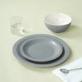 thumbnail image 4 of Famiware Garden 12-Piece Dinnerware Sets, Stoneware Dish Set for 4, Bluish Grey, 4 of 6