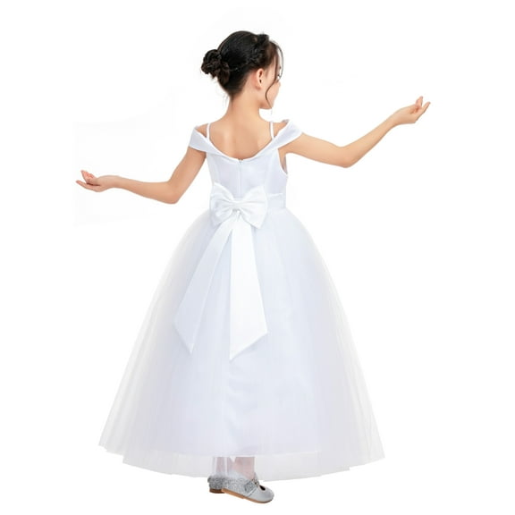 Ekidsbridal Off the Shoulder Tulle Flower Girl Dress Wedding Junior Bridesmaid Formal Evening Gown 422 2