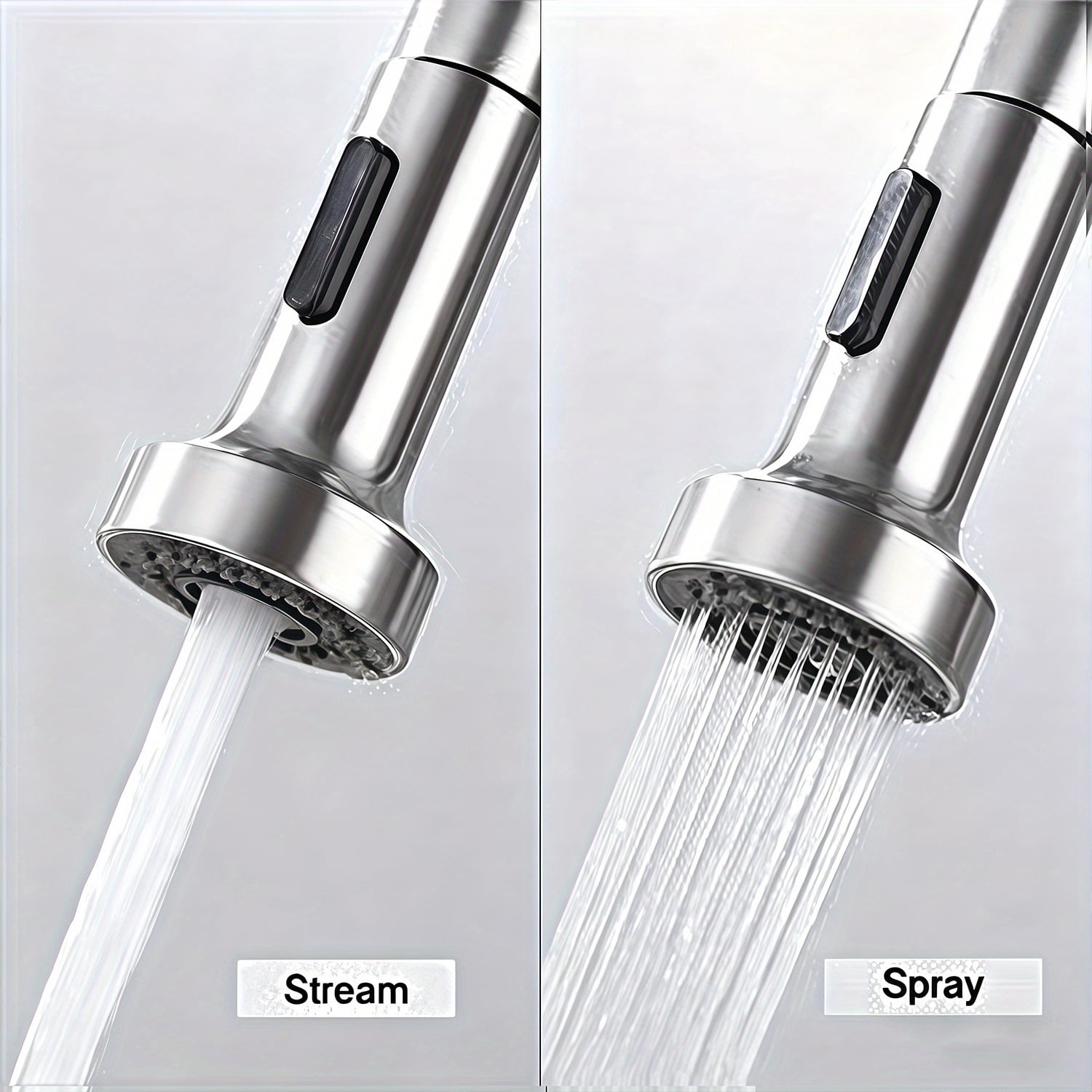 Kitchen Faucet Water-Saving Shower Head Accessory Trumpet-Shaped Button-Type Switching Anti-Splash Aerator Universal G1/2 Interface 2 Kinds of Water Flow Modes Free Switching