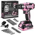 thumbnail image 1 of Set de taladros eléctricos inalámbricos Power Drill DEKO PRO de 20 V, color rosa, 1 of 8