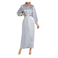 thumbnail image 2 of TAIAOJING Women's Bohemian Floral Printed Dress Kaftan Arab Jilbab Abaya Lace Stitching Maxi Dresses Vestidos, 2 of 5