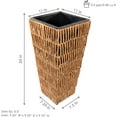 thumbnail image 3 of Sunnydaze 11" Indoor/Outdoor Hyacinth Tall Square Planter - Set of 2 Poly-Wicker Planters with Plastic Inlay - Barley, 3 of 7