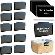 Clip Label Card Holder,Organization Clips,Bin Clips for Kitchen Classroom Pantry,10 Pcs Holders and 60 Pcs Chalkboard