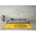thumbnail image 3 of Ahgly Company Machine Washable Indoor Rectangle Abstract Yellow Modern Area Rugs, 5' x 7', 3 of 4