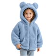 thumbnail image 5 of StSilkitty Baby Boys Girls Fleece Hooded Jacket Zip up Long Sleeve Jacket Coat with Pockets Fall Winter Warm Clothes Size 0-6, 5 of 6
