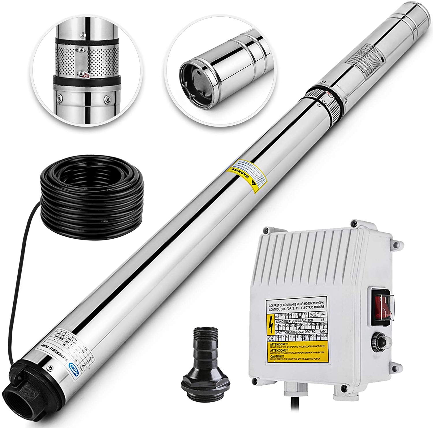xtremepowerus 4 inch 220v stainless steel submersible deep well pump