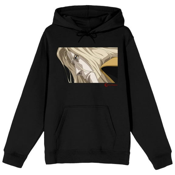 Castlevania Alucard Close Up Men's Black Sweatshirt-XXL