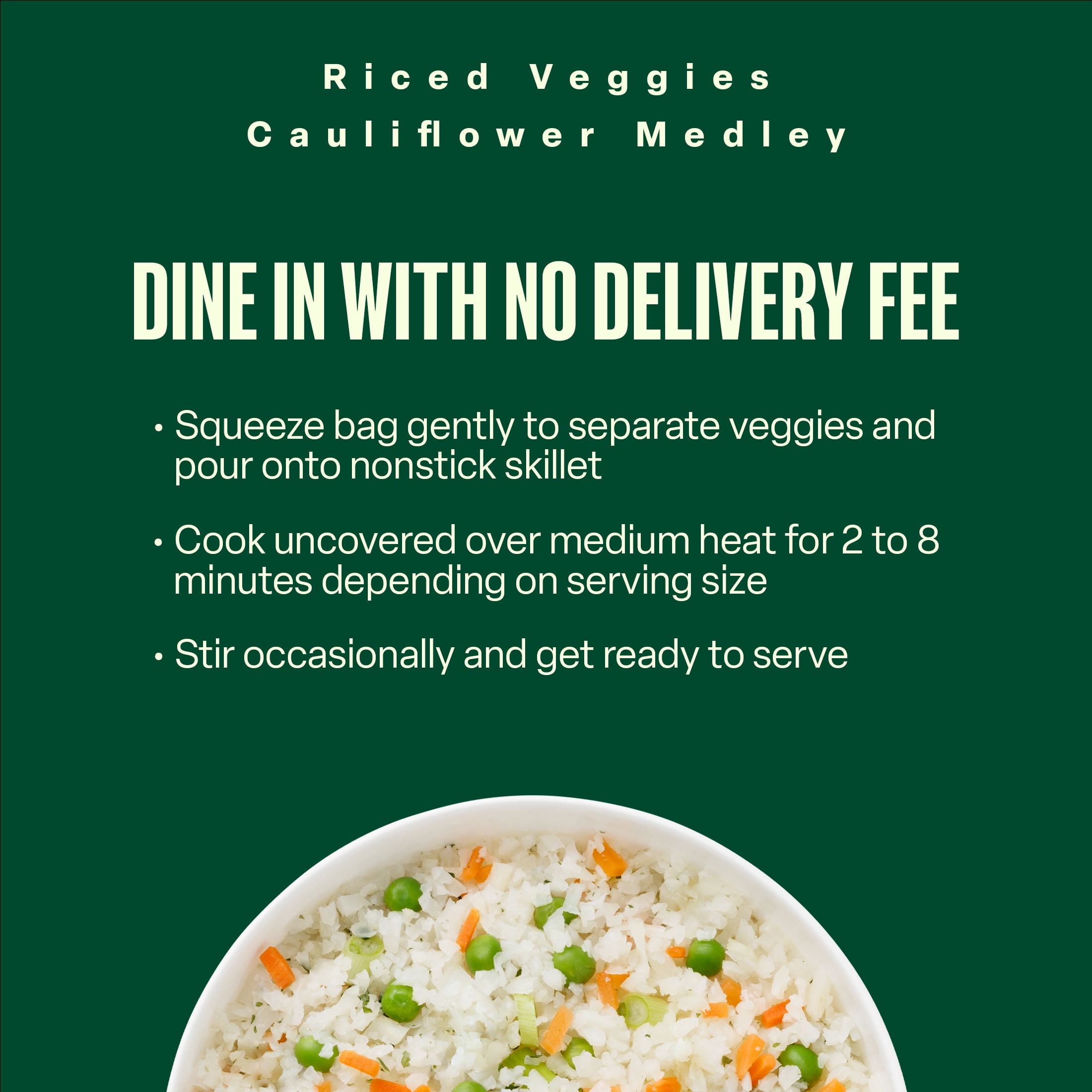 Green Giant Riced Veggies, Cauliflower Medley, Gluten Free, 10 oz Bag (Frozen Vegetables)