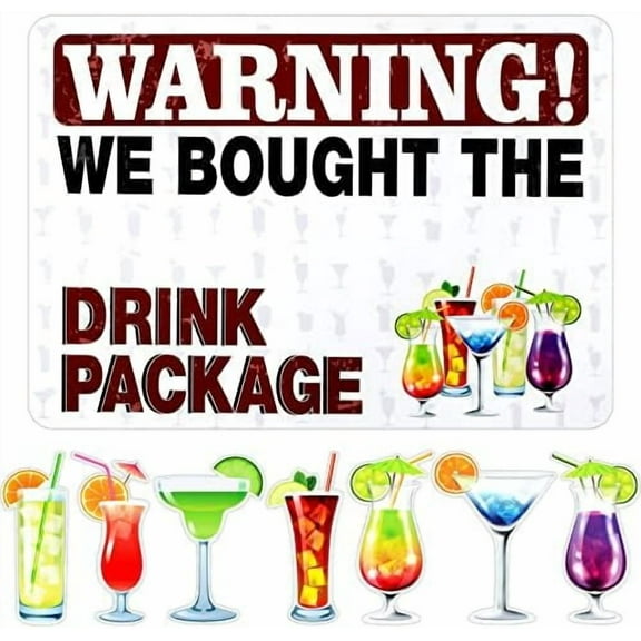 8 Pcs Cruise Door Decorations Magnetic Tropical Drink Funny Ship Door Stickers Reusable Cruise Cabin Magnet for Fridge Refrigerator Carnival Birthday Party Supplies Favors