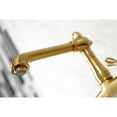 thumbnail image 4 of Kingston Brass KS7247AX English Country Double-Handle Wall Mount Bathroom Faucet, Brushed Brass, 4 of 11
