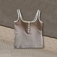 thumbnail image 6 of BUIGTTKLOP Womens Tank Tops Spaghetti Strap Sleeveless Shirts Sqaure Neck Button up Stretch Camiosle Top, 6 of 7