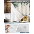 thumbnail image 5 of No Hook Shower Curtain with Snap-in Liner, Sunflower Eucalyptus Waterproof Fabric Bathroom Curtains, Farmhouse Weeping Botanical Linen Bath Curtains & Mesh Top Window Stall 48"x72", 5 of 9