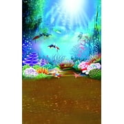 HelloDecor 5x7ft Backdrop Colorful Coral Fish Bubbles Sunlight Irradiation Wonderful Underwater World Scene Theme Photography Background Photo Studio Props