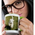 thumbnail image 2 of 3drose, Bishon Frise Puppy Running, 15oz Two-tone Green Mug, 2 of 6