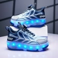 thumbnail image 6 of Kids LED Roller Skate Shoes with Wheel Light up Roller Shoes Kids Skates Sneakers Gift for Girls Boys Children, 6 of 20
