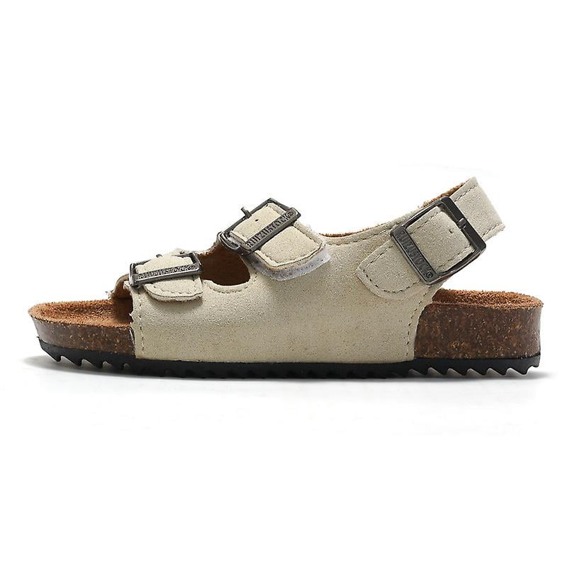 2023 Beach Shoes Spring And Summer Boys And Girls Cork Sandals Flat Shoes Flip flops Beach Shoes Double Rings G Need 38 Apricot color Walmart