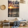 thumbnail image 2 of Beach Tapestry, Dramatic Sunrise in Cancun Cloudscape Skyline Calm Ocean Coastal Picture, Wall Hanging for Bedroom Living Room Dorm Decor, 60W X 80L Inches, Bluegrey Yellow Orange, by Ambesonne, 2 of 5